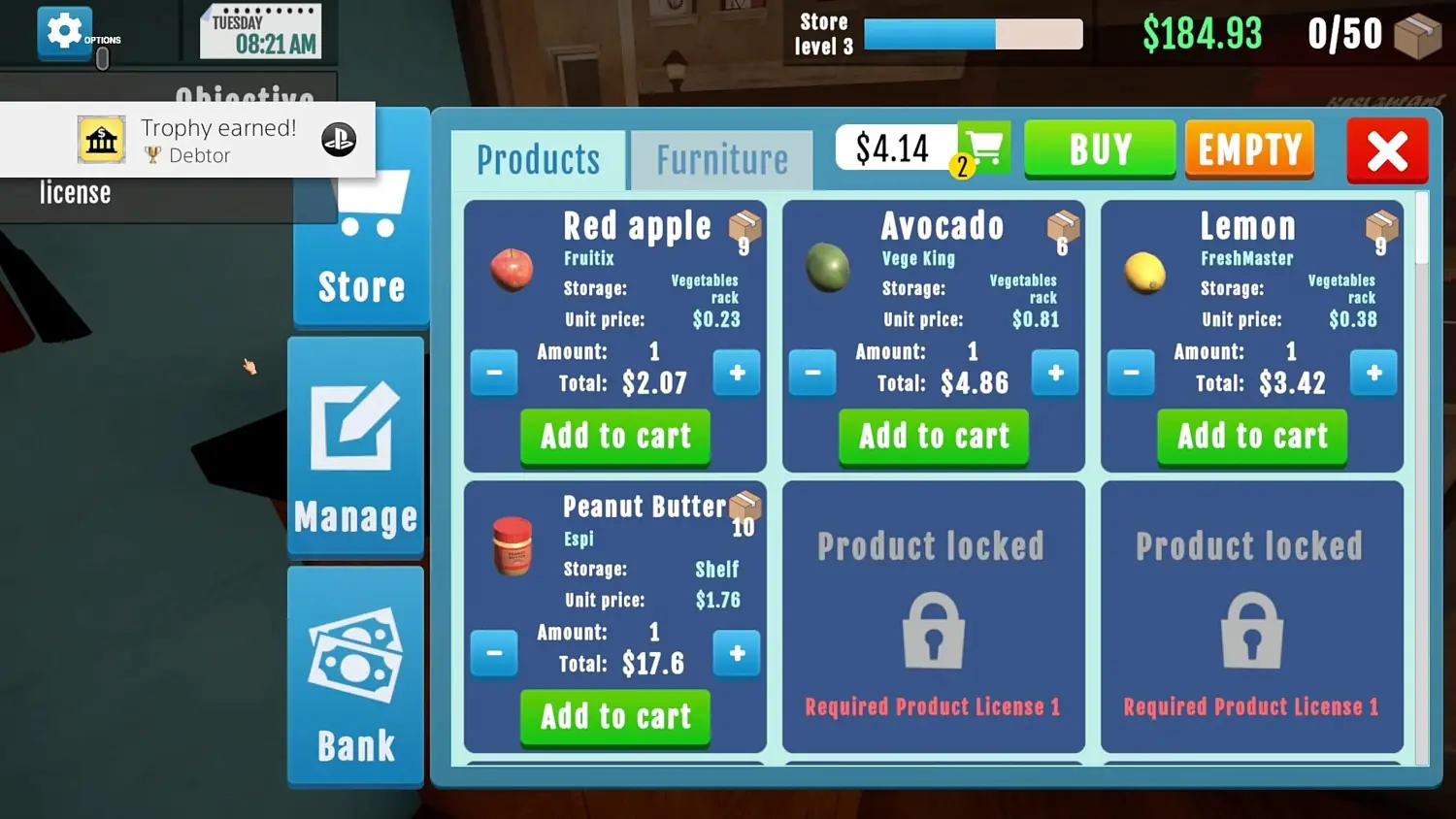 Supermarket Manager Simulator