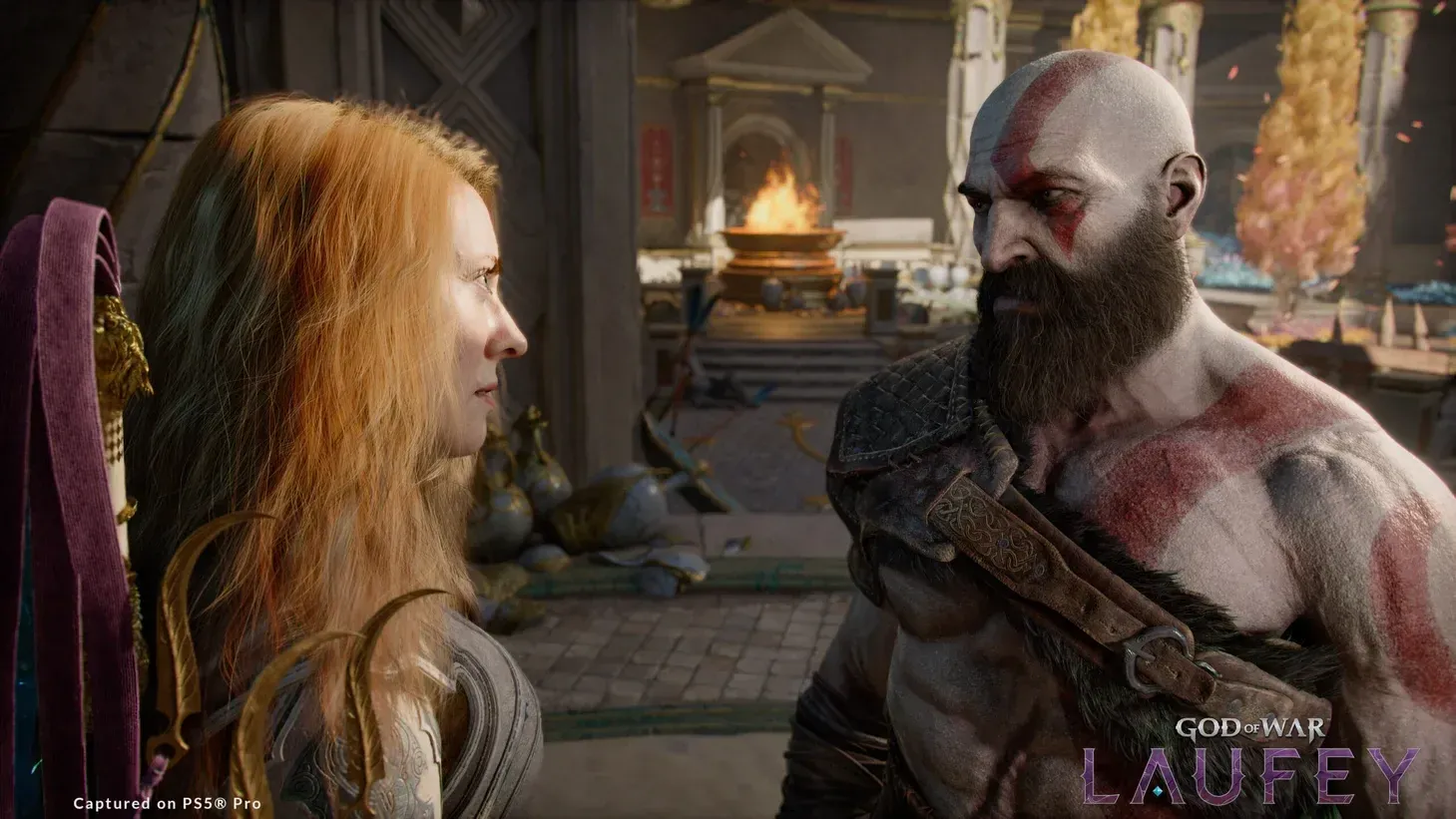 God of War Laufey presenta a Kratos en un entorno de la Antigua Grecia, lo que genera especulaciones sobre la historia del juego y elogios por su gran y frondosa barba