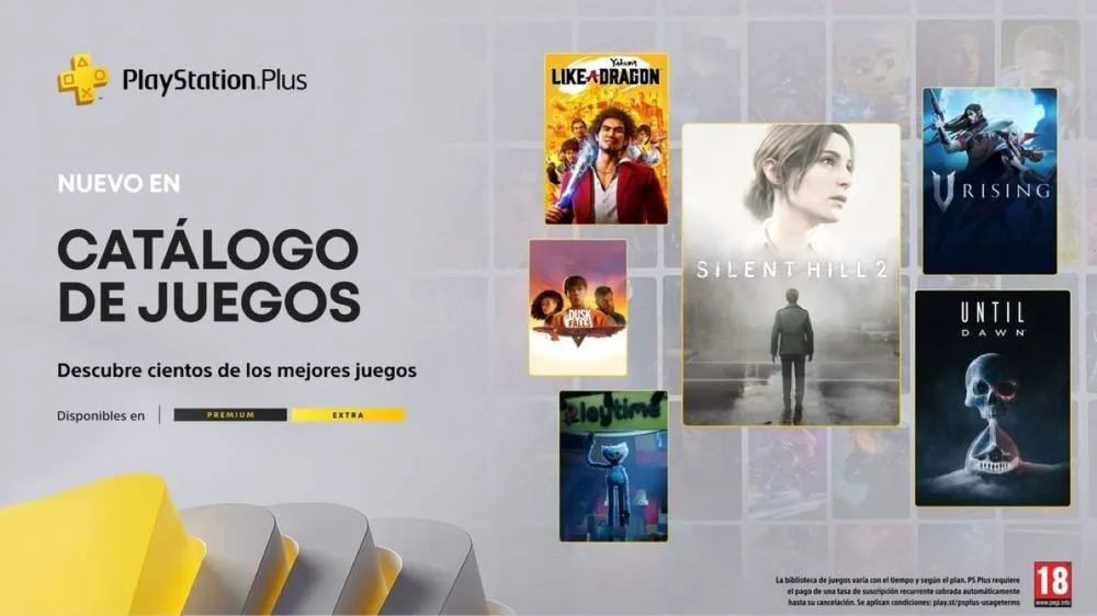 Juegos de PS Plus Extra y Premium en octubre de 2025: Silent Hill 2 Remake, Until Dawn, V Rising y un clásico de lucha de PS1, entre otras novedades