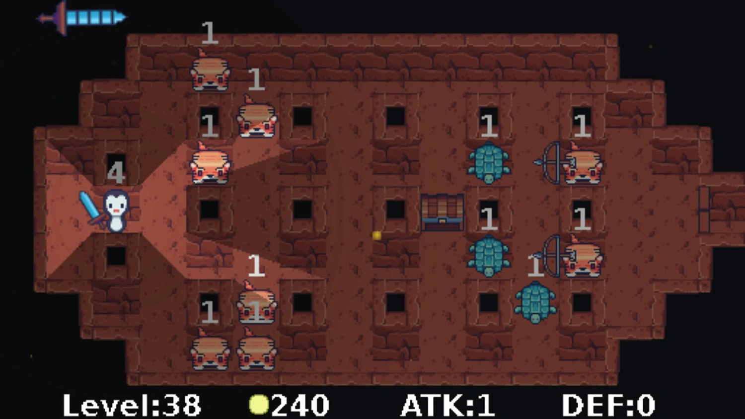 Strategy game but with a penguin who has a sword