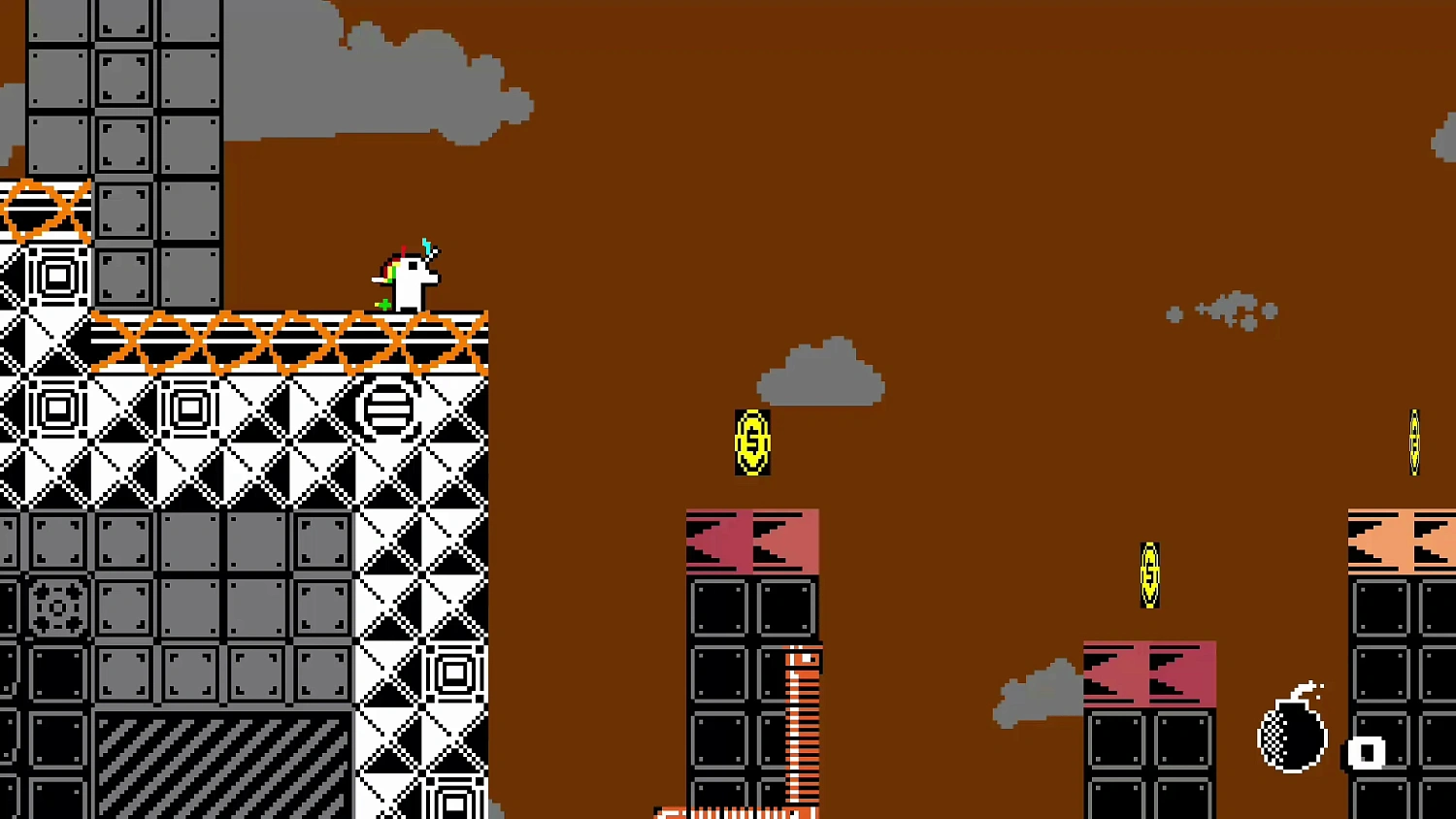 Unichrome: A 1-Bit Unicorn Adventure