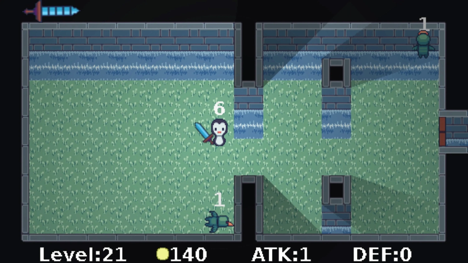 Strategy game but with a penguin who has a sword