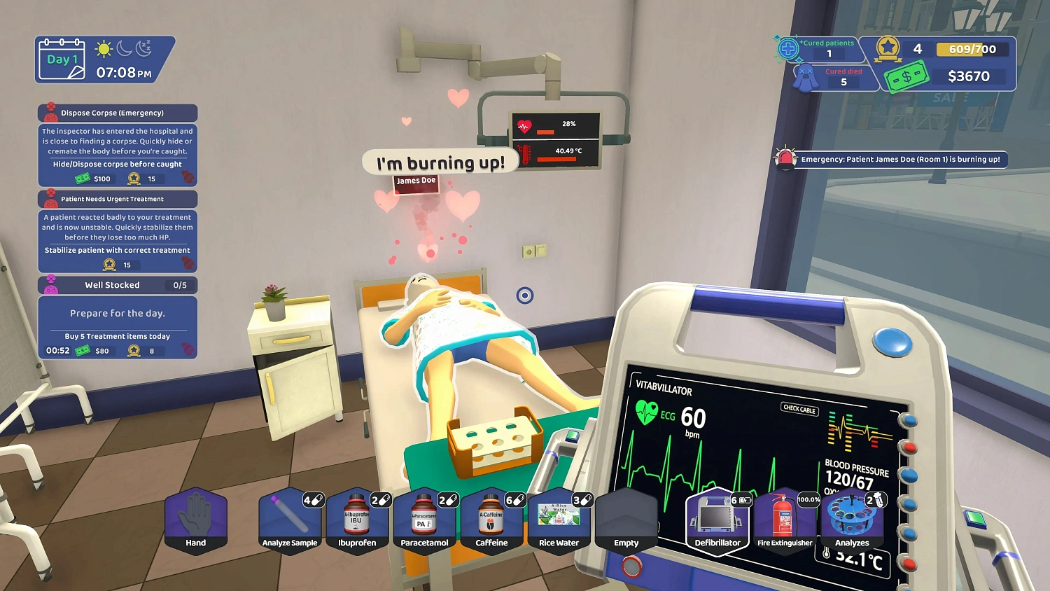 Two Hands Hospital Assistant Simulator